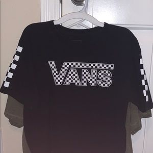 Vans black checkered tee
